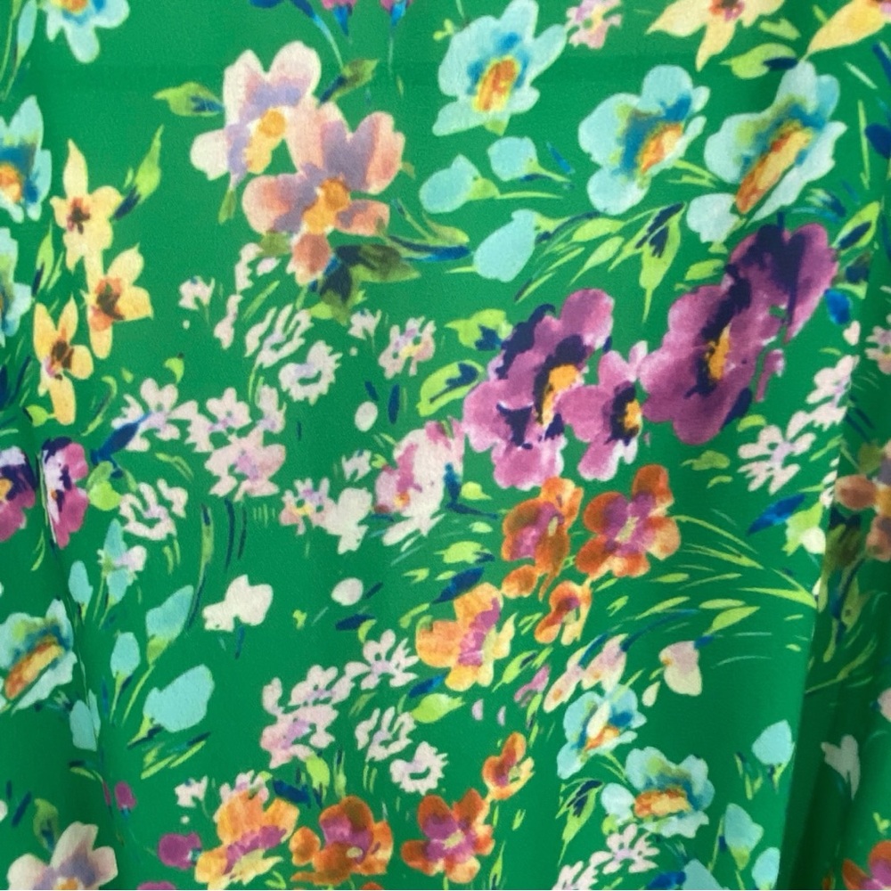 La Roque Green Meadow Floral Wren Wrap Dress Size XL - Picture 7 of 8